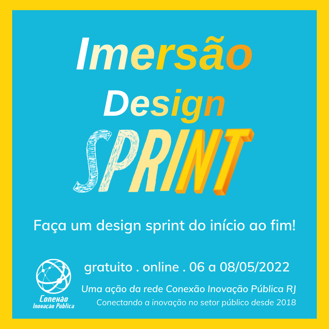 Banner com fundo azul contendo as informações do evento: Imersão Design Sprint