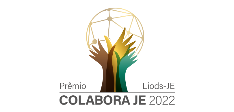 Imagem de uma taça feita com mãos escrito Prêmio Liods-JE - Colabora JE 2022.